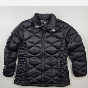The North Face Goose Down Puffer Jacket Girls XL Black Systems Inner 550 Fill
